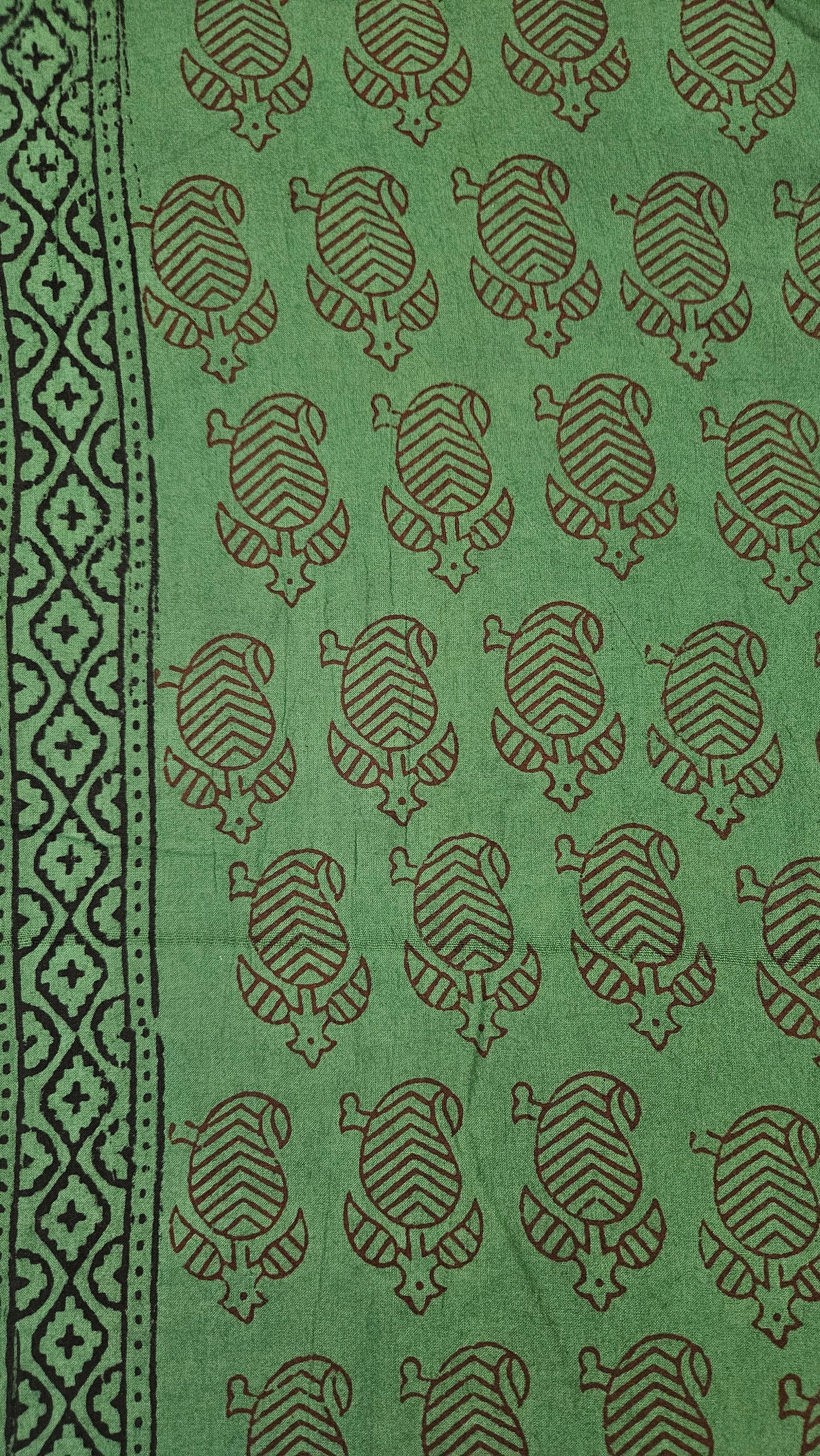 Green'n'Maroon bagh print cotton suit