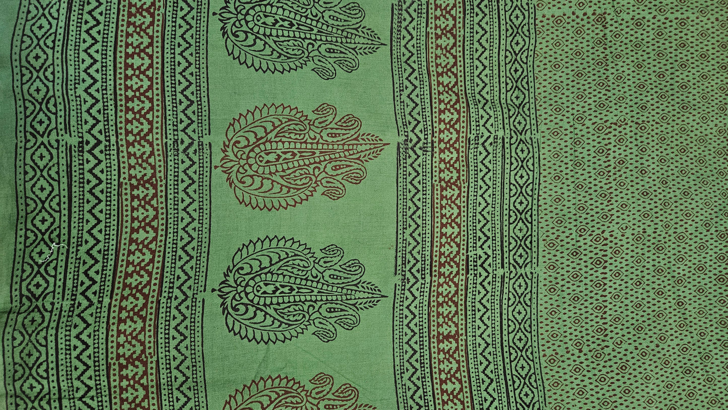 Green'n'Maroon bagh print cotton suit