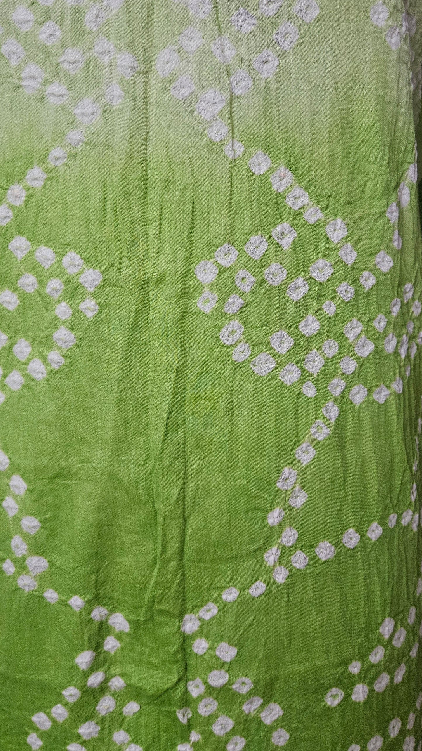 Light green Bandhani cotton crepe suit