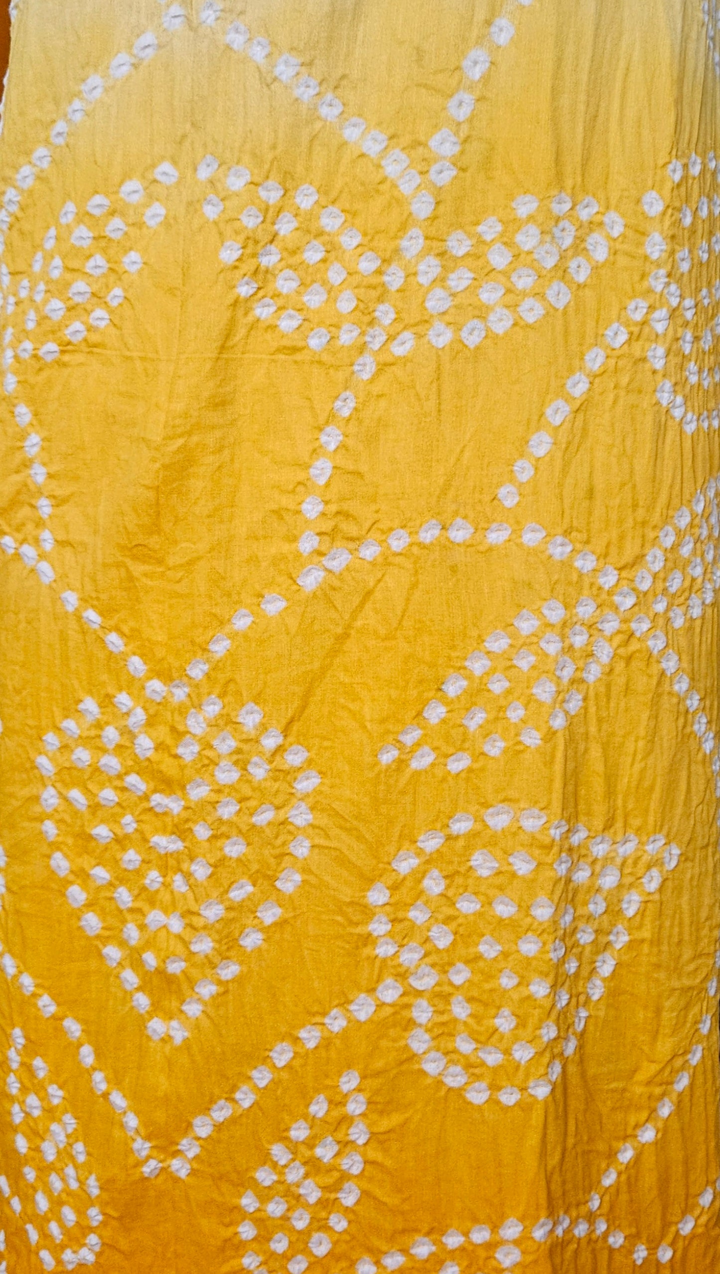 Mango yellow bandhani cotton crepe suit