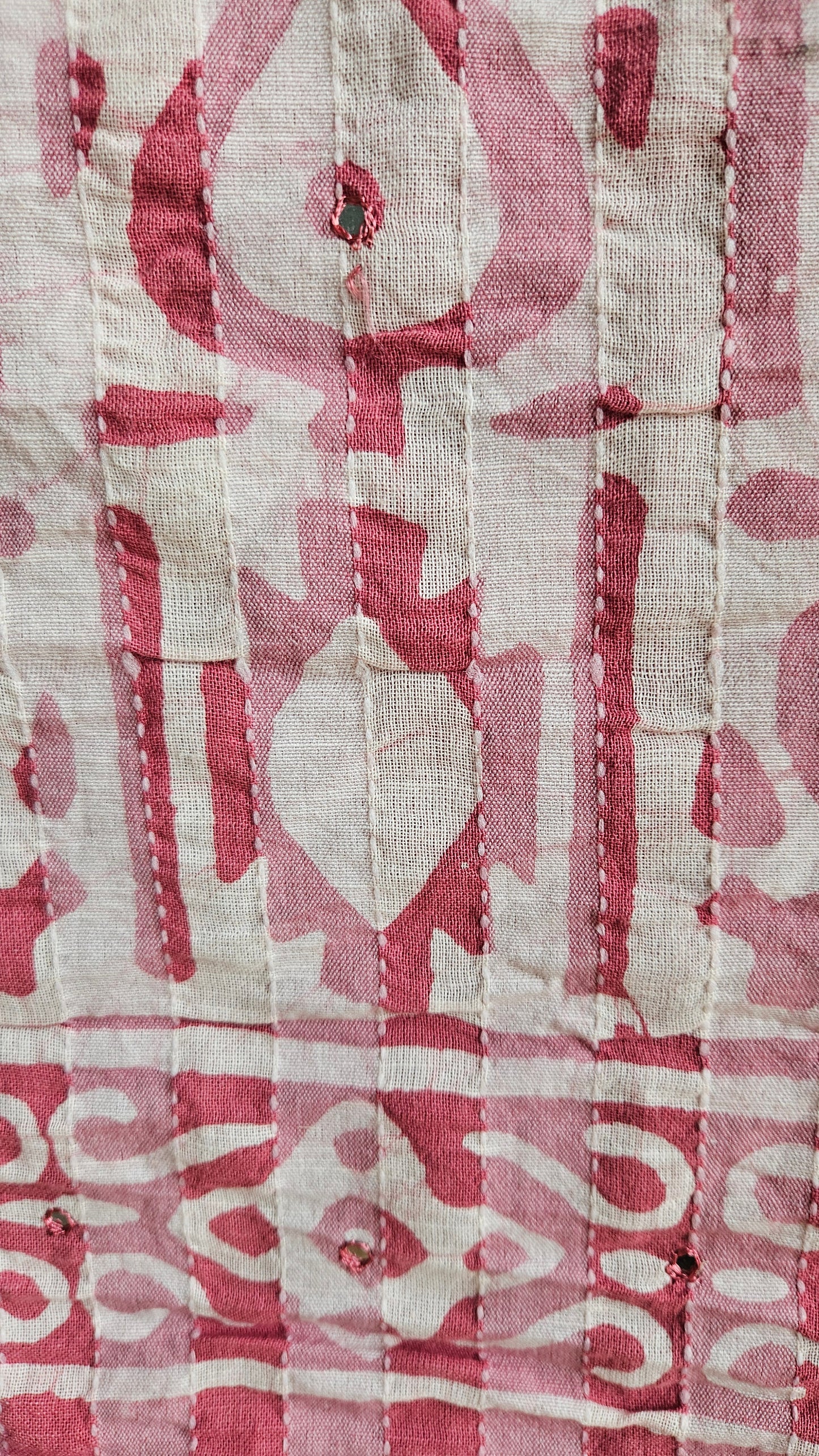 Onion pink handloom cotton batik print suit