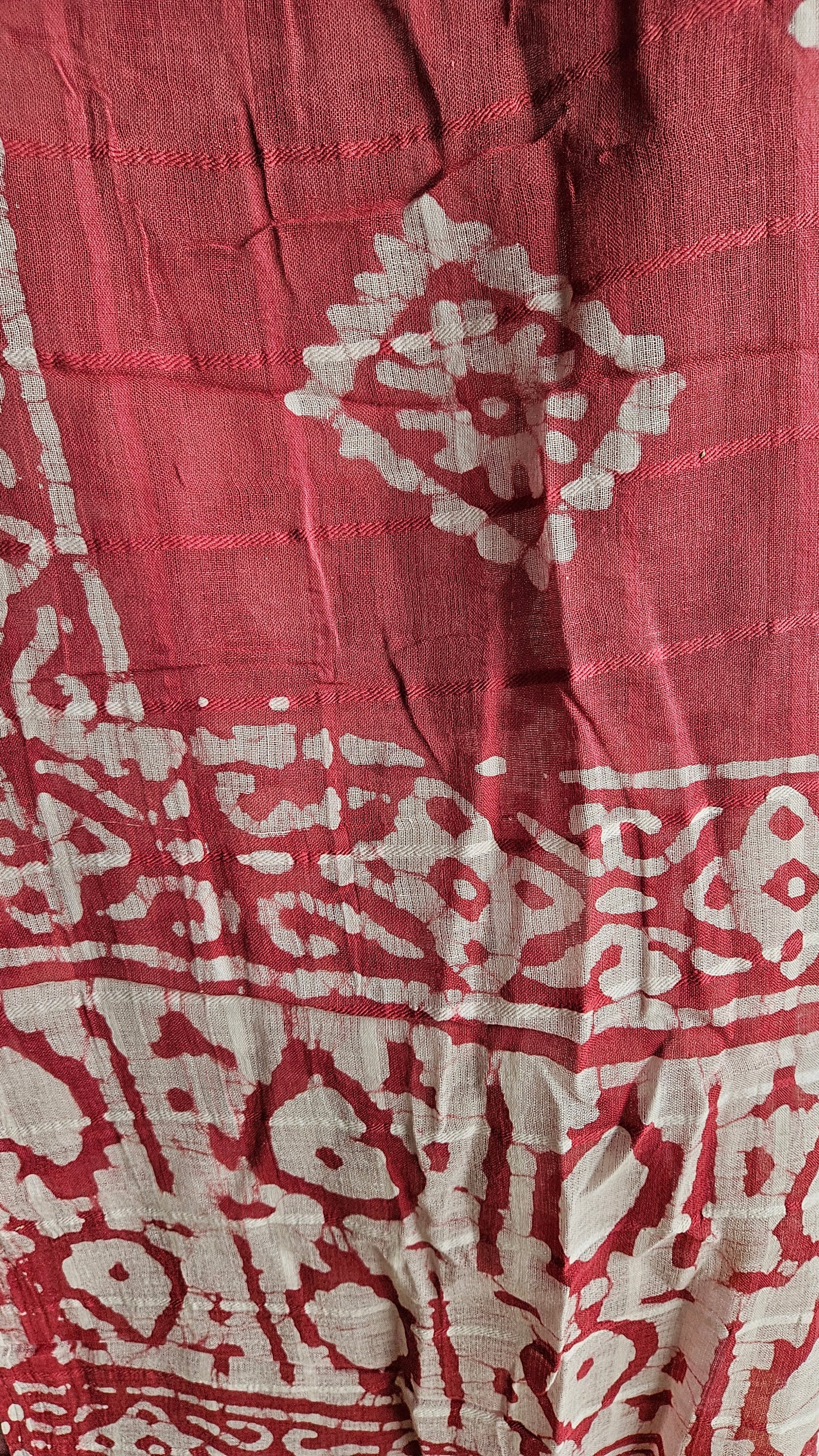 Onion pink handloom cotton batik print suit