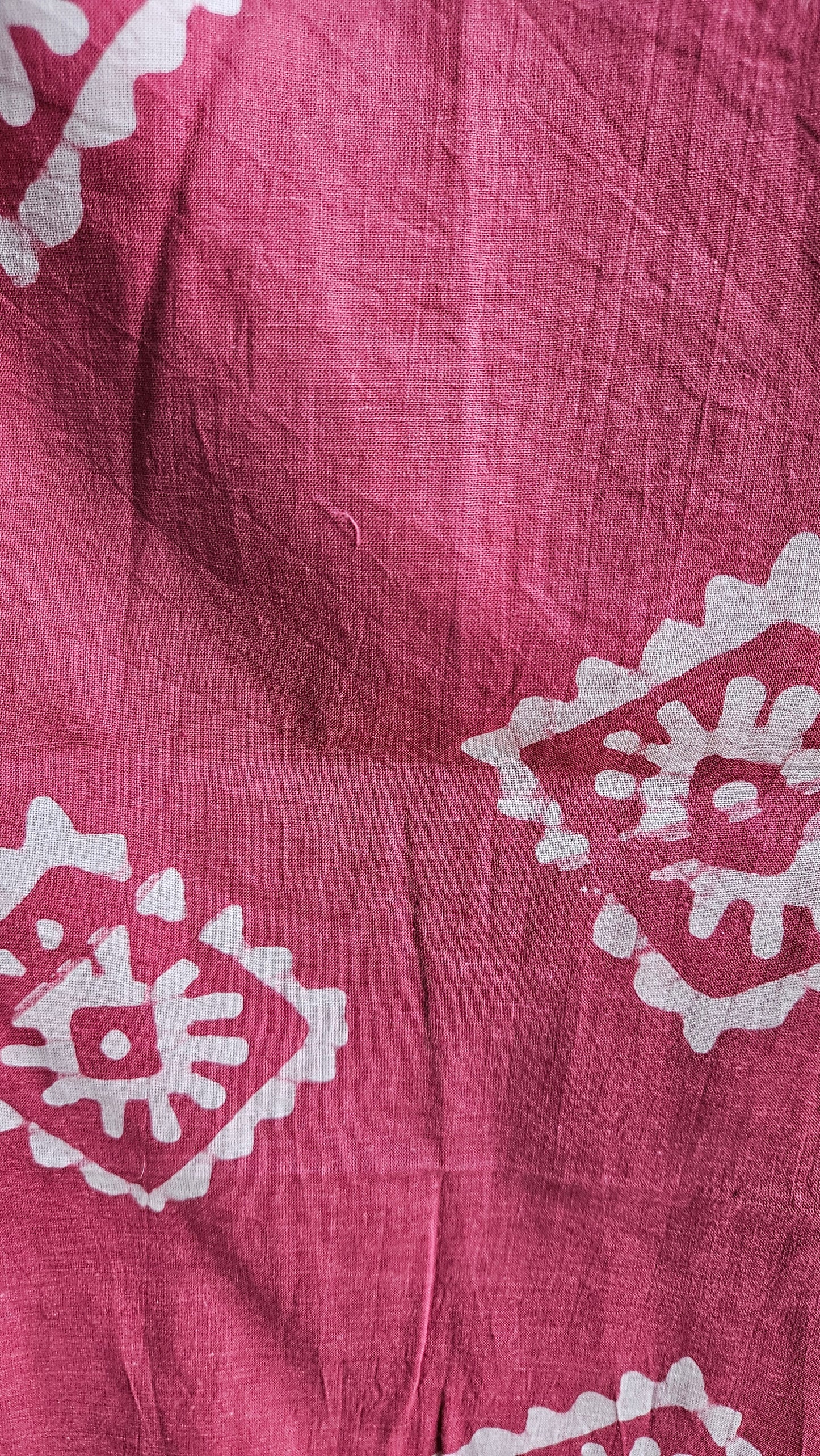 Onion pink handloom cotton batik print suit