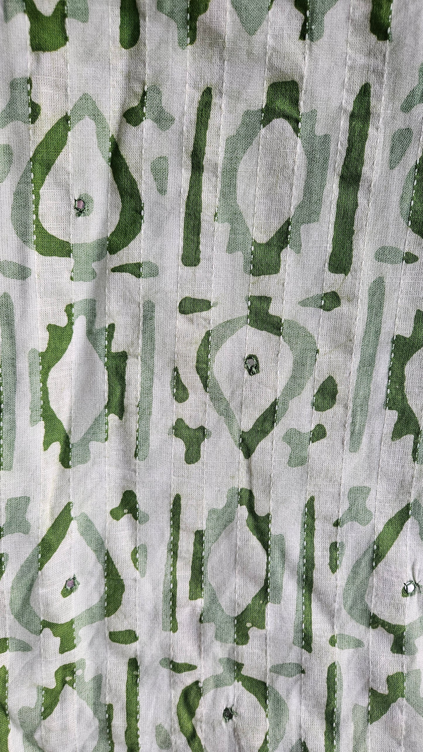 Green batik print handloom cotton suit