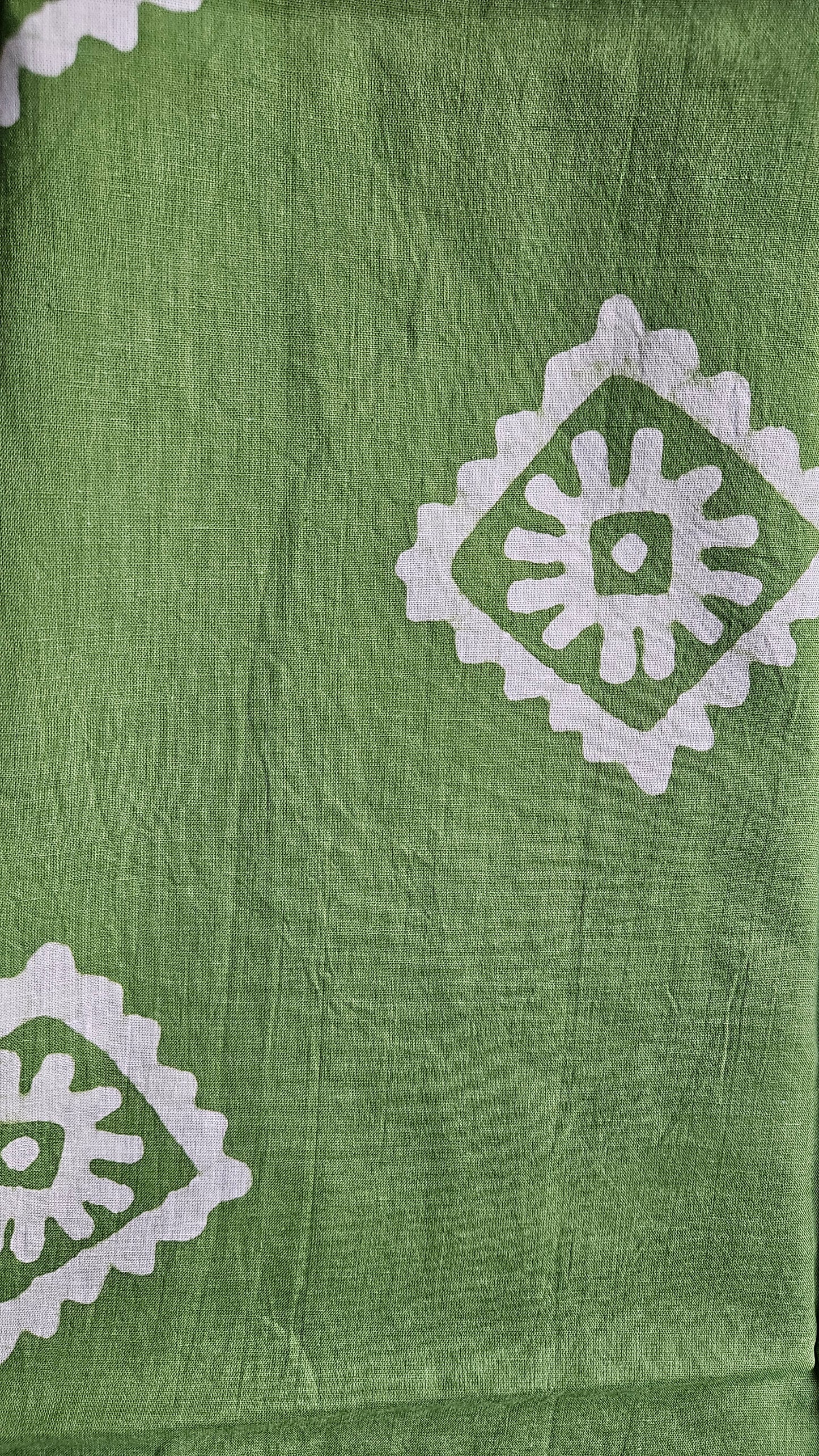 Green batik print handloom cotton suit