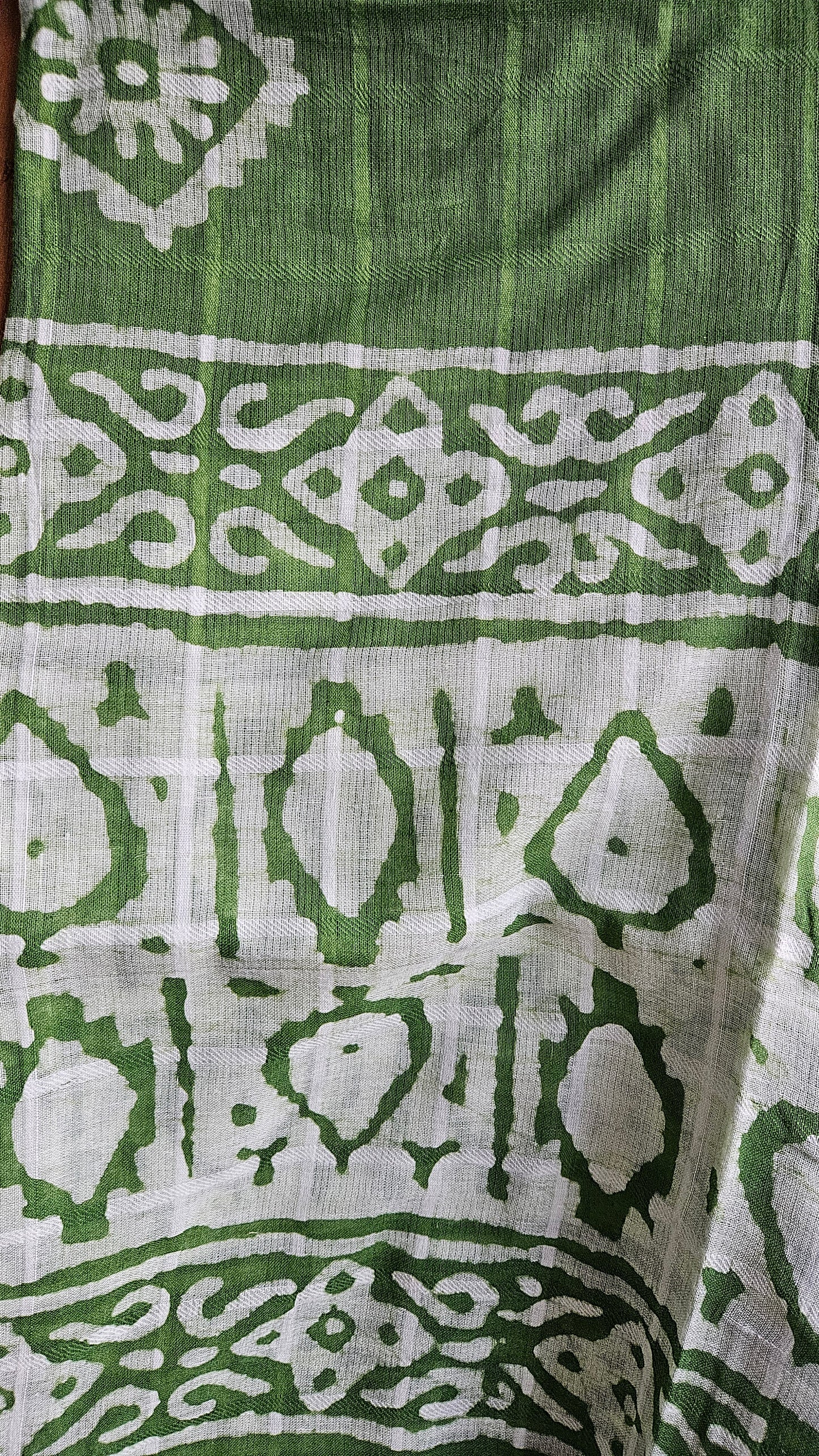 Green batik print handloom cotton suit