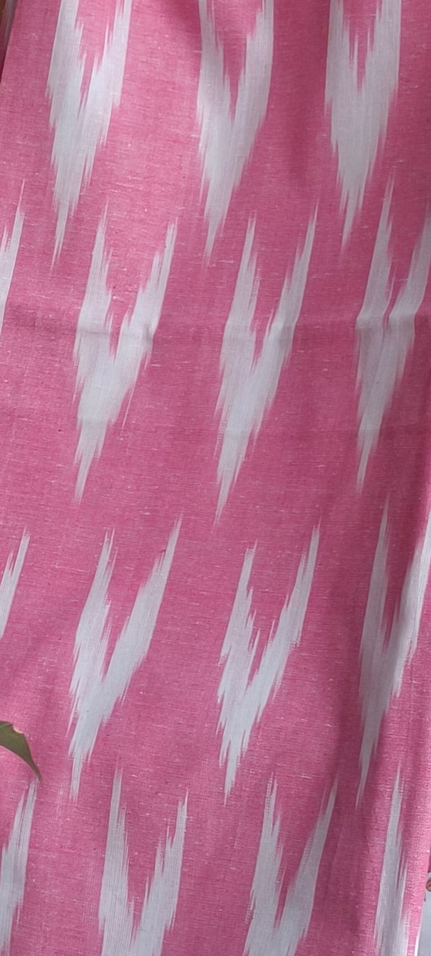 Pink ikat'n'baghru hand block cotton  suit.