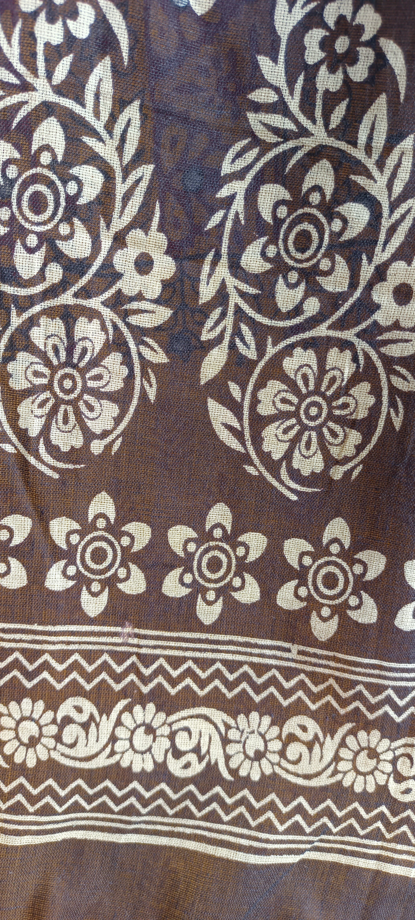 Green'n'black kalamkari block print cotton  suit.