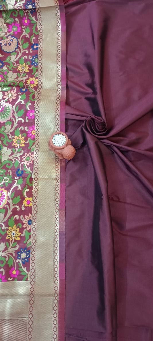 Maroon banarasi silk suit