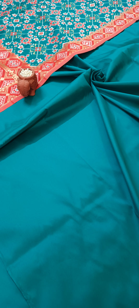 Teal blue banarasi silk suit